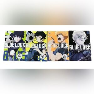 Blue Lock Manga Anime Book PB Paperback Novel Lot Vol 1 2 4 5 English Set Bundle